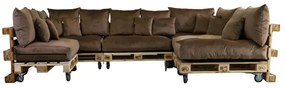 Golden Garden Paletové sedenie GG94/1 - Podsedáky a Vankúše "FIT IN" 120cm x 80cm x 15cm - penový granulát - capuccino