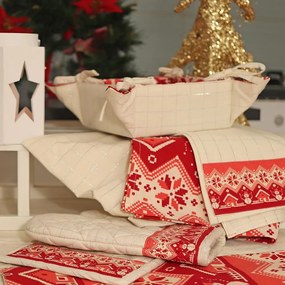 HOME ELEMENTS Bavlnené vianočné prestieranie - Béžová