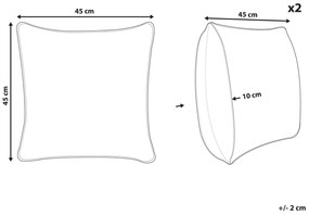 Sada 2 vonkajších vankúšov so vzorom listov 45 x 45 cm zelená BOISSANO Beliani