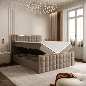 VYSOKÁ ČALÚNENÁ POSTEĽ NOEMI GOLD 160X200 ROYAL VELVET 176