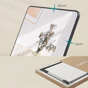 SongmicsHome Obdĺžnikové zrkadlo NOIR, 160x50cm, čierna