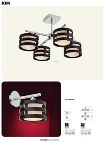 Redo 01-627 - Luster na tyči KIM 4xE14/28W/230V lesklý chróm/čierna