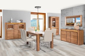 Vitrína Velvet II 12 110 cm z masívu s LED osvetlením dub Rustikal