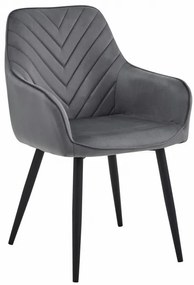 Jedálenská stolička NANA zamatová, tmavosivá (čierne nohy)