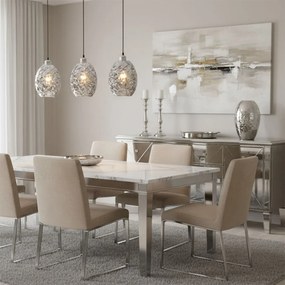 Toolight - Chrómovaná sklenená závesná lampa 1xE27 60W APP564-1CP, chrómová, OSW-09670