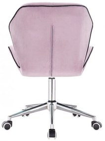 LuxuryForm DESIGN Stolička MILANO MAX VELUR na striebornej podstave s kolieskami - levanduľa