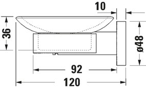 Duravit 99181000 - Nástenný držiak na mydlo D-CODE, pravý, lesklý chróm