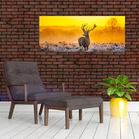 Obraz - Jeleň pri východe slnka (120x50 cm)