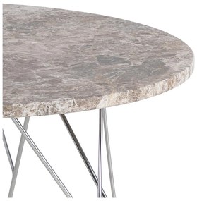 Sivý mramorový okrúhly konferenčný stolík ø 80 cm Prunus – Actona