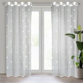 ZÁCLONA NA KRÚŽKOCH ELSA 140X250 CM BIELA