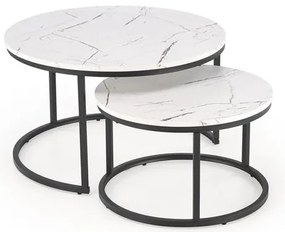 KONFERENČNÝ STOLÍK DAVINO BIELY MRAMOR + ČIERNY