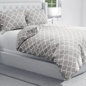 Biante Bavlnené posteľné obliečky Sandra SA-188 Sivé Maroko Predĺžené 140x220 a 70x90 cm