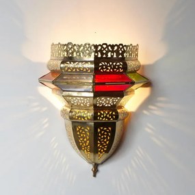 Mosadzná nástenná lampa Ghada