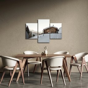 Obraz - horská chata v snehu (90x60 cm)