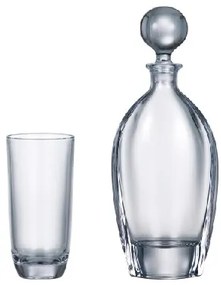 Sklenená fľaša a sada pohárov, Crystalite Bohemia, ORBIT 660 ml (6+1)