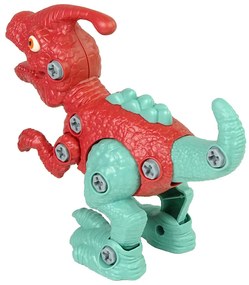 Lean Toys Sada Vajíčka s Dinosaurom Parasaurolophus na šrobovanie - oranžový