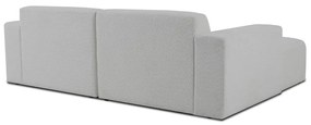 Biela rohová pohovka z textílie buklé (ľavý roh) Roxy – Scandic