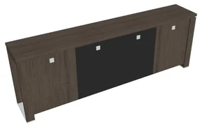 Nízka skriňa Verno+ S 260 x 46 x 90 cm, kombinované dvere, dub antracit / čierna