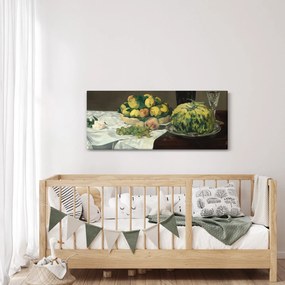 Obraz - Edouard Manet, Still Life with Melon and Peaches, reprodukcia (120x50 cm)