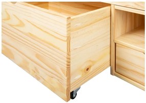 Inter Link Funkčná posteľ s 2 integrovanými nočnými stolíkmi (Claas – prírodná, 90 x 200 cm)  (100180021)