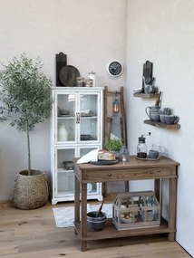 Hnedý obal na kvetináč s prúteným vzorom Corte - Ø 39*38cm