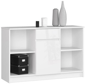 Komoda Briar (biela + lesk biely). Akcia -20%. Vlastná spoľahlivá doprava až k Vám domov. 1128584
