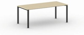 Rokovací stôl INFINITY s čiernou podnožou 2000 x 900 x 750 mm, biela