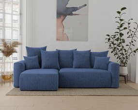 Rohová sedačka Denia (L) (tmavomodrá). Akcia -20%. Vlastná spoľahlivá doprava až k Vám domov. 1133113