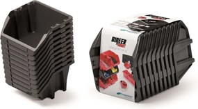 PROSPERPLAST Sada úložných boxov 10ks BINEER SHORT 187x158x114 mm čierna