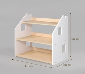 Polica na hračky – biela