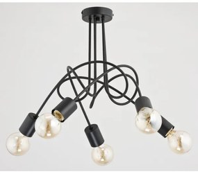 Prisadený luster TANGO 5xE27/60W/230V čierna
