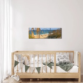 Obraz - Pláž (s hodinami) (90x30 cm)