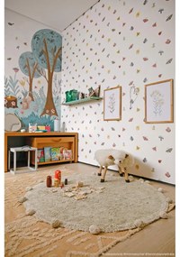 Svetlozelený prateľný ručne tkaný bavlnený detský koberec ø120 cm Bubbly Olive – Lorena Canals