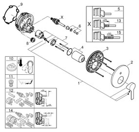 GROHE 24064001 - Batéria LINEARE lesklý chróm