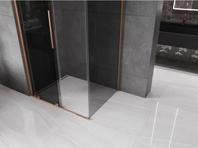 Mexen Velar, sprchový kút s posuvnými dverami 100 x 80 cm, 8mm šedé sklo, medená matná, 871-100-080-41-65