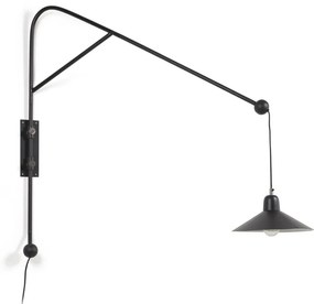 Čierne nástenné svietidlo ø 30 cm Eleazar – Kave Home