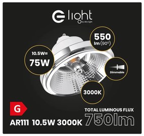 Halogénová LED žiarovka GU10 teplá 3000k 10,5w 550 lm biela