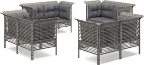 vidaXL 8-dielna sedacia súprava do záhrady, vankúše, Pe ratan, sivá