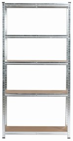 Sada 2 ks kovových regálů REGMET 90x40x180 cm stříbrná