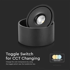 LED Bodové svietidlo LED/20W/230V 3000/4000/6400K čierna