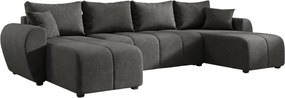 Rozkladacia obojstranná sedacia súprava do U SEVIO 311x145 cm, tmavosivá + 2 vankúšiky ZDARMA