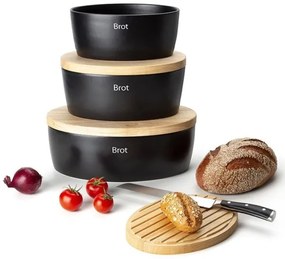 Continenta C3732 - Chlebník 13,5x36 cm čierna/béžová