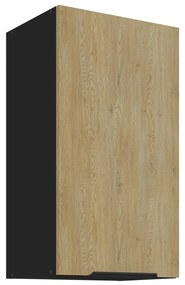 Horná kuchynská skrinka Carminia 40 G-72 1F (dub cremona + čierna). Akcia -22%. Vlastná spoľahlivá doprava až k Vám domov. 1128010
