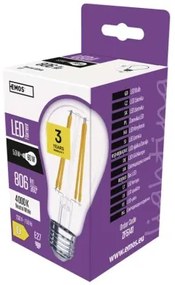 EMOS LED žiarovka Filament E27 A60, 5,9 W, denná biela