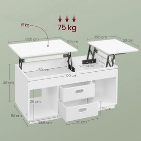 Konferenčný stolík E1021 WT, biely