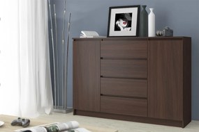 Komoda Kryštof 140 cm 2 skrinky a 4 zásuvky wenge
