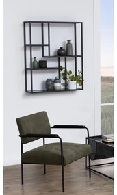 Čierna nástenná knižnica v dekore jaseňa 75x91 cm Seaford – Actona