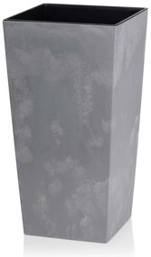 PLASTOVÝ KVETINÁČ PORTO 46X25X25 CM IMITÁCIA BETÓNU SIVÁ