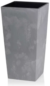PLASTOVÝ KVETINÁČ PORTO 46X25X25 CM IMITÁCIA BETÓNU SIVÁ