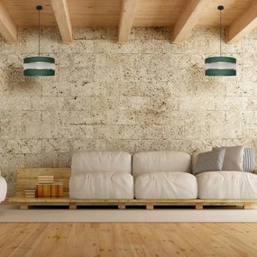 Luster na lanku HELEN 1xE27/15W/230V pr. 40 cm zelená/zlatá